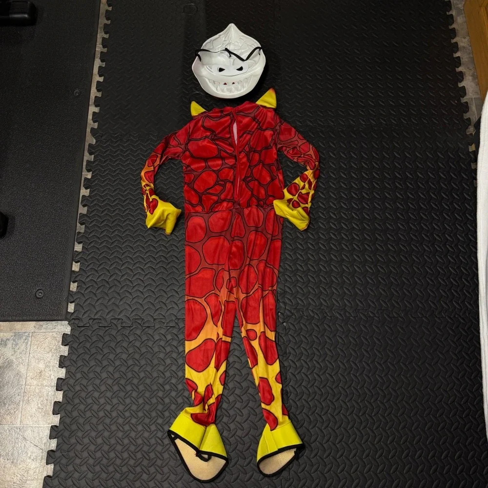 Skylanders Eruptor Costume Kids Small Red Lava Mask Jumpsuit Rubie's Halloween